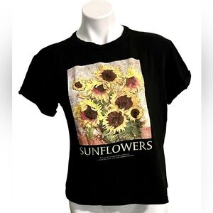 Dirtee Laundry Sunflower T-Shirt Size Large Black